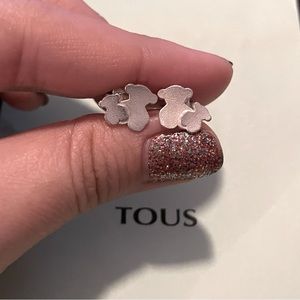 TOUS Silver Hills Earrings Bear Motif 1cm.